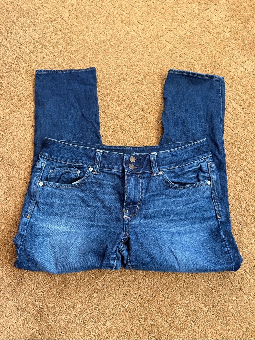 American Eagle Dark Wash Double Button Low Rise Artist Jeans Women’s Size 12